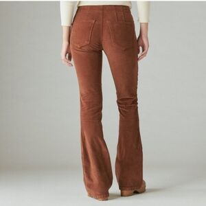 Lucky Brand Stevie High Rise Flare Corduroy Pants Women 8 29 Brown Retro